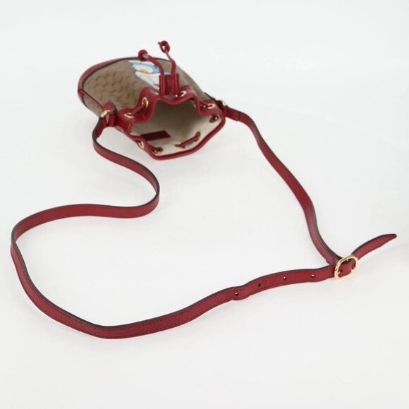 GUCCI Micro GG Supreme Doraemon Collaboration Bag PVC Beige Gold Auth 132450A - Picture 8 of 15